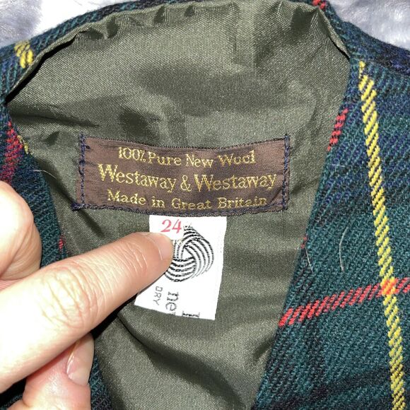 Vintage 2 Piece Westaway & Westaway Kids Uniform 100% Wool Great Britain Plaid‎ - Picture 9 of 12